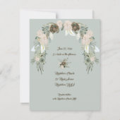 Invitation Mariage Vert Sauge et Crème Vanillée (Dos)