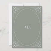 Invitation Mariage Vert Sauge Feuillage Vintage (Dos)