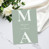 Invitation Mariage Vert Sauge Minimaliste Moderne