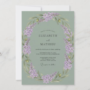 Invitation Mariage Vert Sauge Tranquille Lilas