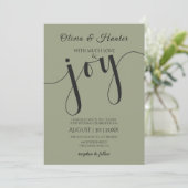 Invitation Mariage, Vert Sauge, Typographie, Script,  (Debout devant)