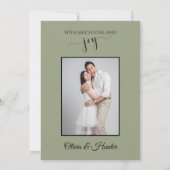 Invitation Mariage, Vert Sauge, Typographie, Script,  (Dos)