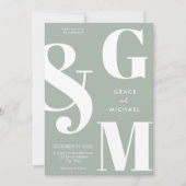 Invitation Mariage vert simple et moderne (Devant)