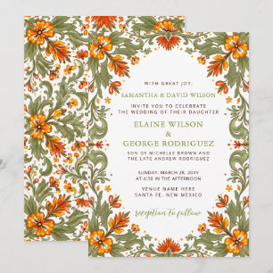 Invitation Mariage vert Talavera Fiesta mexicaine