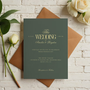 Invitation Mariage vert terre et beurre jaune intemporel