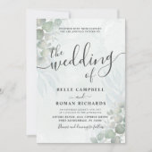 Invitation Mariage vert tout-en-un Eucalyptus Sage (Devant)