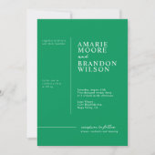 Invitation Mariage Vert Tropical avec Typographie Minimale (Devant)