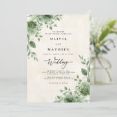 Invitation Mariage vert verdoyant (Debout devant)