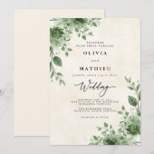 Invitation Mariage vert verdoyant (Devant / Derrière)