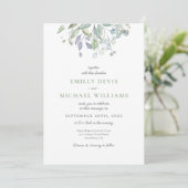 Invitation Mariage vert violet Lilac (Debout devant)