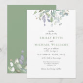 Invitation Mariage vert violet Lilac (Devant / Derrière)