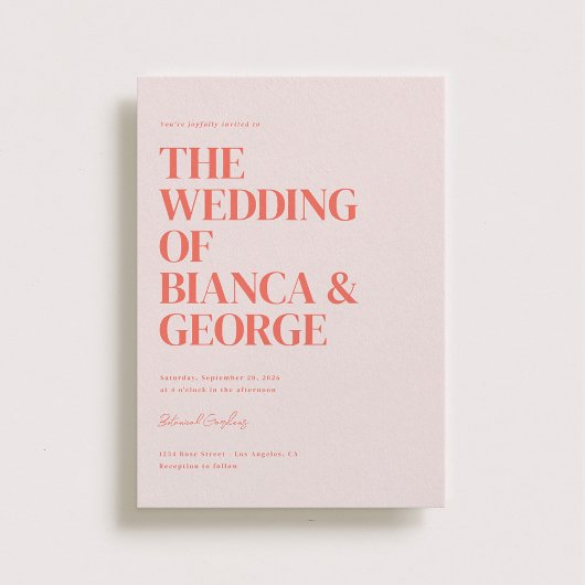 Invitation Mariage Vertical Belmont