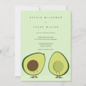 Invitation Mariage vertical vert Avocados illustré (Devant)