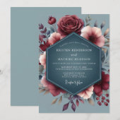 Invitation Mariage Vesper ardoise de Bourgogne (Devant / Derrière)