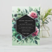 Invitation Mariage Vesper Fuchsia Émeraude (Debout devant)