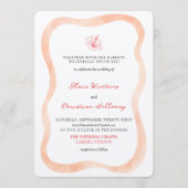 Invitation Mariage Vibrant à Hawaï avec une Bordure Ondulée d (Devant)