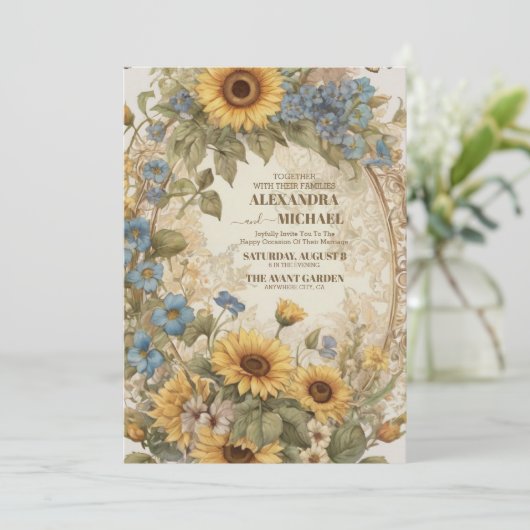 Invitation Mariage Victorian Elegance (Debout devant)