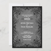 Invitation Mariage victorien gothique noir (Devant)
