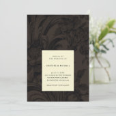 Invitation Mariage victorien marron foncé (Debout devant)