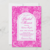 Invitation Mariage victorien rose magenta (Devant)