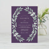 Invitation Mariage Vigne à Feuillage d'Améthyste (Debout devant)