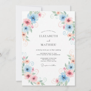 Invitation Mariage Vigne Abricot Ciel