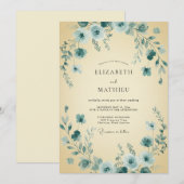 Invitation Mariage Vigne Acier Beurre (Devant / Derrière)
