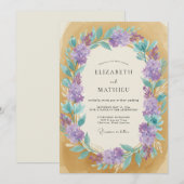 Invitation Mariage Vigne Améthyste Ocre (Devant / Derrière)