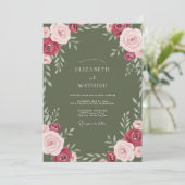Invitation Mariage Vigne Bourgogne Mousse (Debout devant)
