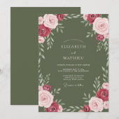Invitation Mariage Vigne Bourgogne Mousse (Devant / Derrière)