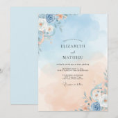 Invitation Mariage Vigne Champagne Azur (Devant / Derrière)
