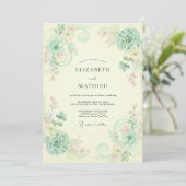 Invitation Mariage Vigne Champagne Crème (Debout devant)