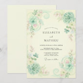 Invitation Mariage Vigne Champagne Crème (Devant / Derrière)