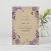 Invitation Mariage Vigne Champagne prune (Debout devant)