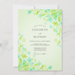 Invitation Mariage Vigne Chartreuse Aqua