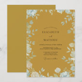Invitation Mariage Vigne Ciel Moutarde (Devant / Derrière)