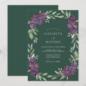 Invitation Mariage Vigne de la Forêt d'Améthyste (Devant / Derrière)