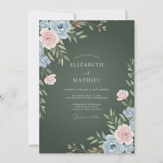 Invitation Mariage Vigne de la Forêt Sombre (Devant)