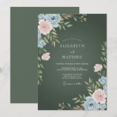 Invitation Mariage Vigne de la Forêt Sombre (Devant / Derrière)