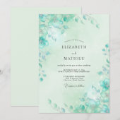 Invitation Mariage Vigne de Teinte de Mer (Devant / Derrière)