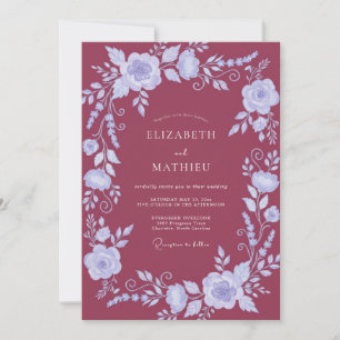 Invitation Mariage Vigne et Bleuet Baie