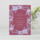 Invitation Mariage Vigne et Bleuet Baie (Debout devant)