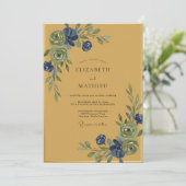 Invitation Mariage Vigne Indigo Moutarde (Debout devant)