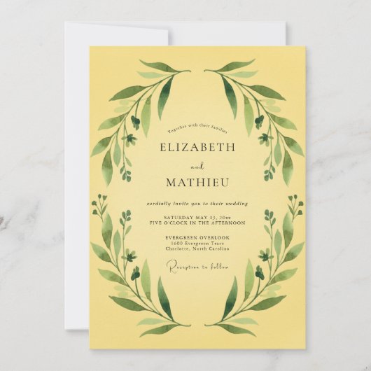 Invitation Mariage Vigne Jaune Beurre (Devant)