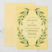 Invitation Mariage Vigne Jaune Beurre (Devant / Derrière)