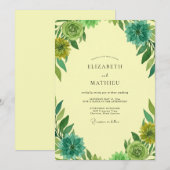 Invitation Mariage Vigne Jaune Pâle Luxe (Devant / Derrière)
