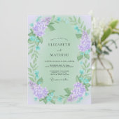 Invitation Mariage Vigne Lilas Menthe (Debout devant)