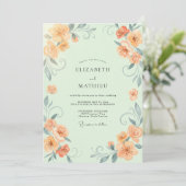Invitation Mariage Vigne Menthe Abricot (Debout devant)