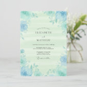 Invitation Mariage Vigne Menthe Mousse de Mer (Debout devant)