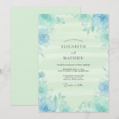 Invitation Mariage Vigne Menthe Mousse de Mer (Devant / Derrière)